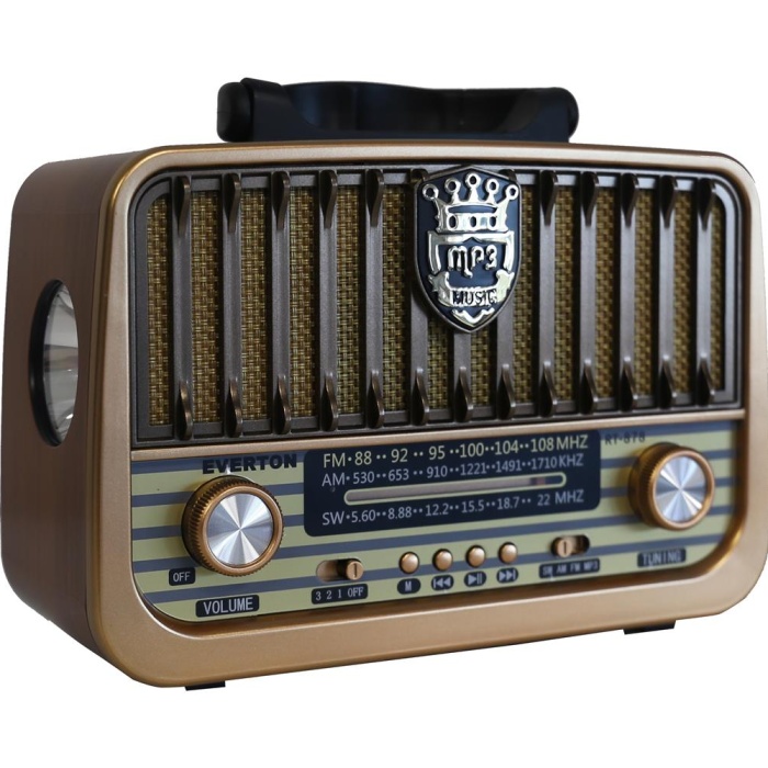 Everton Rt-878 Bluetooth (El Feneri) Fm-Usb-Tf-Aux Şarjlı Nostaljik Radyo