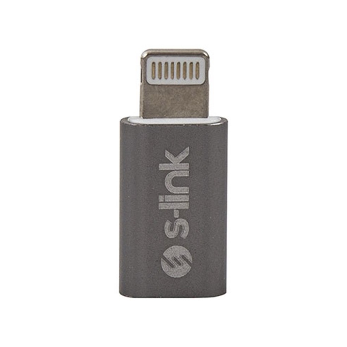 S-link SL-TA20M Gümüş Metal Gövde MicroUSB 5pin F to Lightning M Çevirici