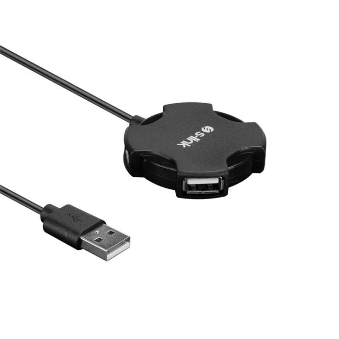 S-link SW-U212 Siyah Usb 2.0 4 Port Hub Kablolu Çevirici Adaptör