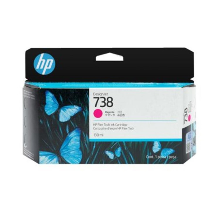 HP 738 Magenta Kırmızı 130ML Plotter Kartuşu 498N6A