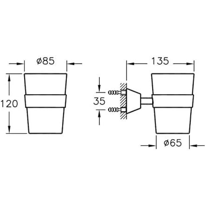 VitrA  Matrix Diş Fırçalığı   Krom   A44575