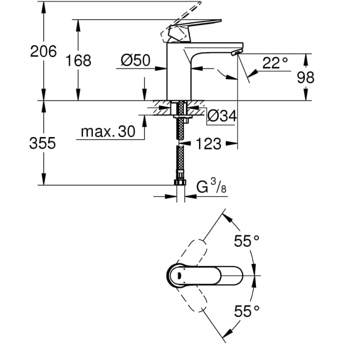 Grohe 23327000 Eurocosmo Lavabo Bataryası