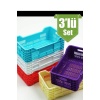 Kasa Sepet 3lü Set Çok Amaçlı Mini Plastik Organizer Mutfak Düzenleyiciler 17x10x6 cm