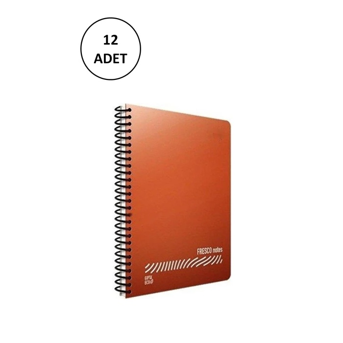 TOPTANBULURUM Gıpta Fresco Spiralli Plastik Kapak Defter A5 72 Yp Kareli 4943 12li Paket