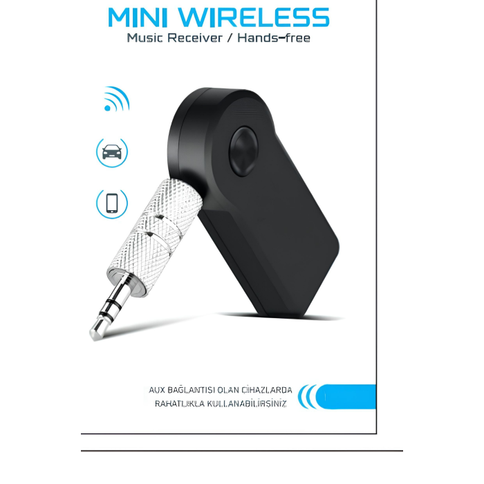 TOPTANBULURUM Araç İçi Kablosuz Müzik Aktarma ve Telefon Görüşme Aparatı AUX Mini Wireless