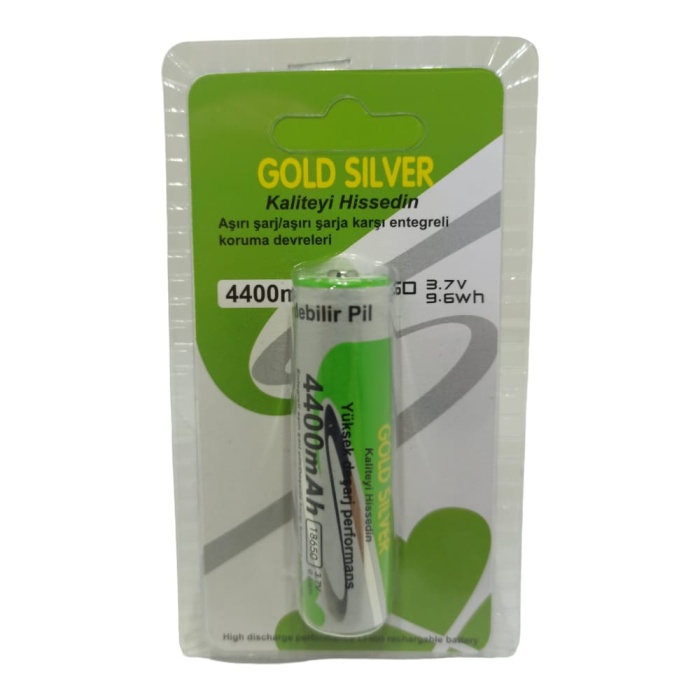 GoldSilver 4400 Mah 18650 3.7v Şarjlı Pil