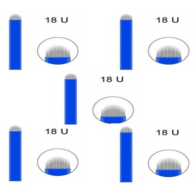 18 Pin U Mavi Microblading Iğnesi 5li Set