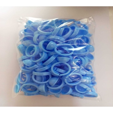 50 Adet Mavi Microblading Kalıcı Makyaj Ve Ipek Kirpik Boya Koyma Potu Yüzük