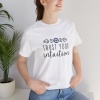 Unisex Trust Your Intuition Nazar Baskılı Beyaz Basic Tshirt