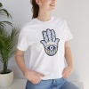 Unisex Lotus Nazar Baskılı Beyaz Basic Tshirt