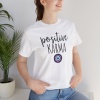 Unisex Positive Karma Nazar Baskılı Beyaz Basic Tshirt