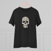 Unisex Skull Made by Cats Baskılı Siyah Basic Tshirt