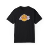 Unisex Lakers Tasarım Baskılı Siyah Basic Tshirt