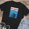 Unisex Claws Baskılı Siyah Basic Tshirt