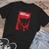 Unisex Catboy Bepaw Baskılı Siyah Basic Tshirt