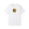 Unisex Para Ağızlı Zombi Emoji Baskılı Beyaz Basic Tshirt