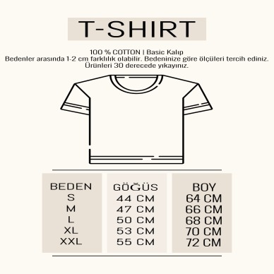 Unisex Relax Baskılı Mizah Beyaz Basic Tshirt