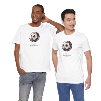 Unisex EURO 2024 Baskılı Beyaz Basic Tshirt