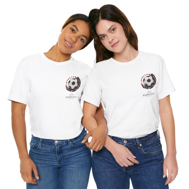 Unisex EURO 2024 Cep Baskılı Beyaz Basic Tshirt