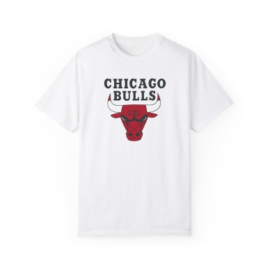 Unisex Chicago Bulls Baskılı Beyaz Basic Tshirt