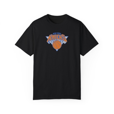 Unisex New York Knicks Baskılı Siyah Basic Tshirt