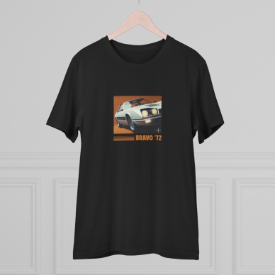 Unisex Bravo Car Baskılı Siyah Basic Tshirt