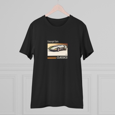 Unisex Consept Cars Classics Baskılı Siyah Basic Tshirt