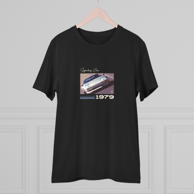 Unisex Legendary Cars 1979 Araba Baskılı Siyah Basic Tshirt