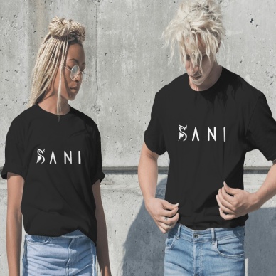 Sani Tasarım Çift Kombini Siyah Erkek Kadın normal kalıp T-shirt (Tek ürün fiyatıdır)