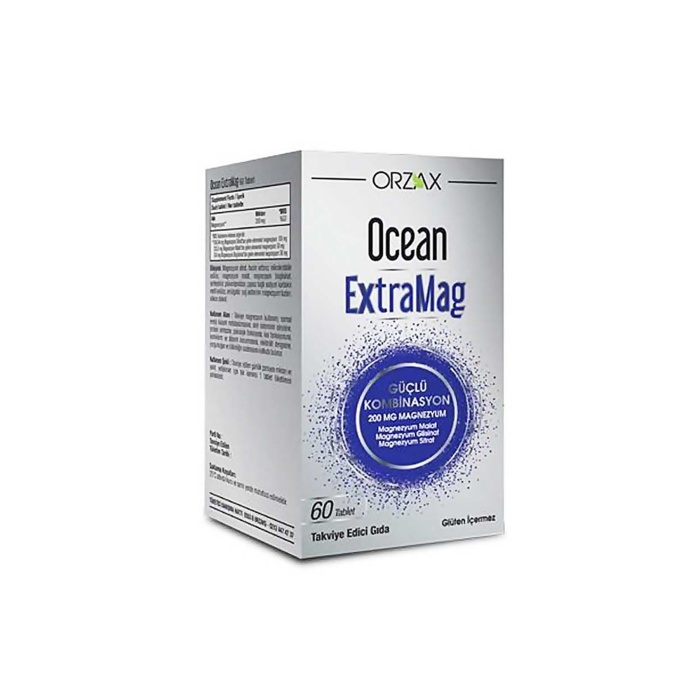 Ocean ExtraMag Üçlü Kombinasyon Takviye Edici Gıda 60 Tablet