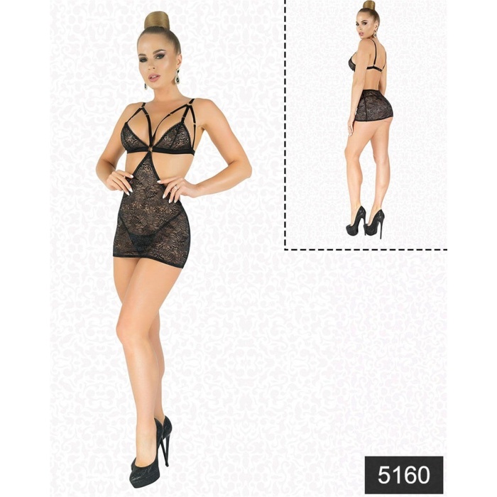 Arias Closet Simli Likralı  Dantel Babydoll