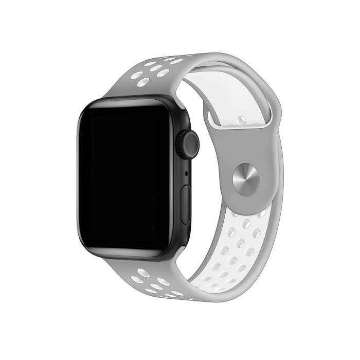 Apple Watch Series 9 41 MM Fileli Kordon Gri-Beyaz