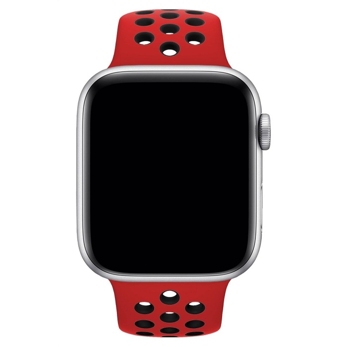 Apple Watch Series 9 41 MM Fileli Kordon Kırmızı-Siyah