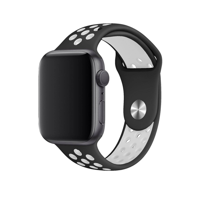 Apple Watch Series 9 41 MM Fileli Kordon Siyah-Beyaz