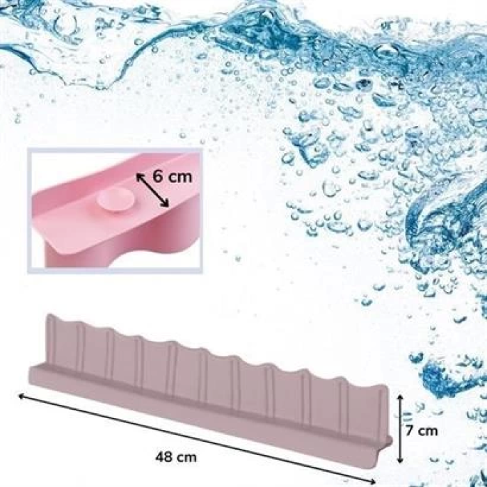 Vantuzlu Kauçuk Sıvı Su Sızdırmaz  Mutfak Banyo Duş Bariyeri Lavabo Kenar Tutucu Set