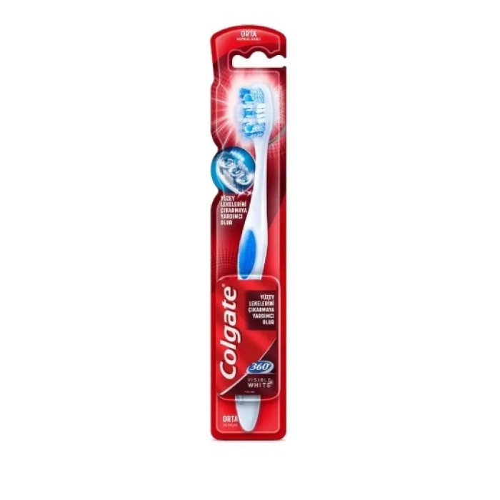 Colgate Diş Fırça Tekli 360 Visible White Orta x 12 Adet