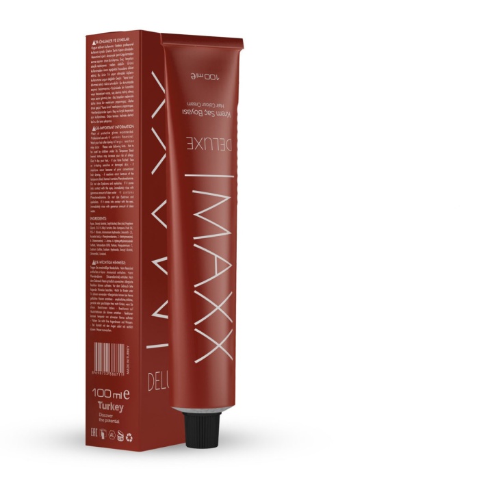 Maxx Deluxe Tüp Boya 7.44 Bakır Cazibe 60 ml x 4 Adet + Sıvı Oksidan 4 Adet