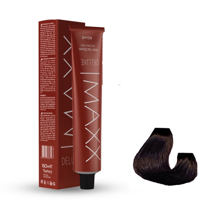 Maxx Deluxe Tüp Boya 3.22 Patlıcan Moru 60 ml x 4 Adet + Sıvı Oksidan 4 Adet