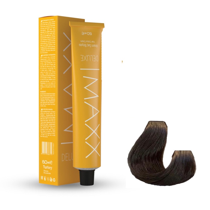 Maxx Deluxe Tüp Boya 8.11 Yoğun Küllü Açık Kumral 60 ml x 4 Adet + Sıvı Oksidan 4 Adet