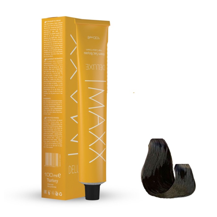 Maxx Deluxe Tüp Boya 7.11 Yoğun Küllü Kumral 60 ml x 4 Adet + Sıvı Oksidan 4 Adet