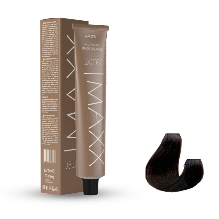 Maxx Deluxe Tüp Boya 5.1 Küllü açık Kahve 60 ml x 4 Adet + Sıvı Oksidan 4 Adet