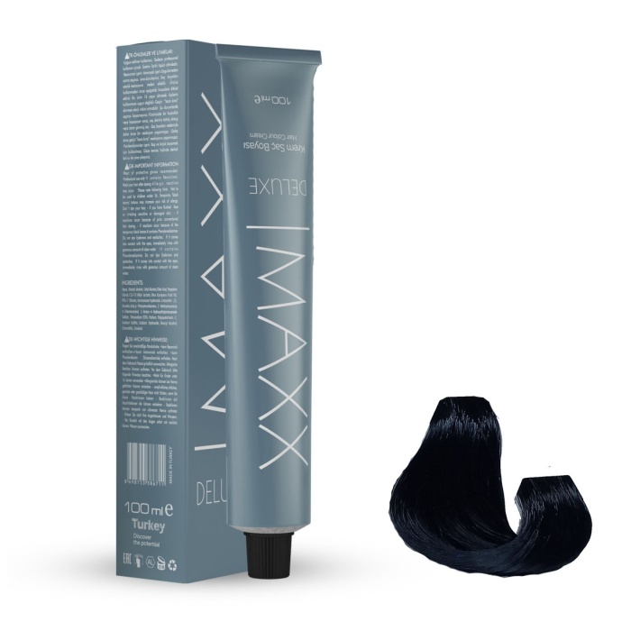 Maxx Deluxe Tüp Boya 1.1 Gece Mavisi 60 ml x 4 Adet + Sıvı Oksidan 4 Adet