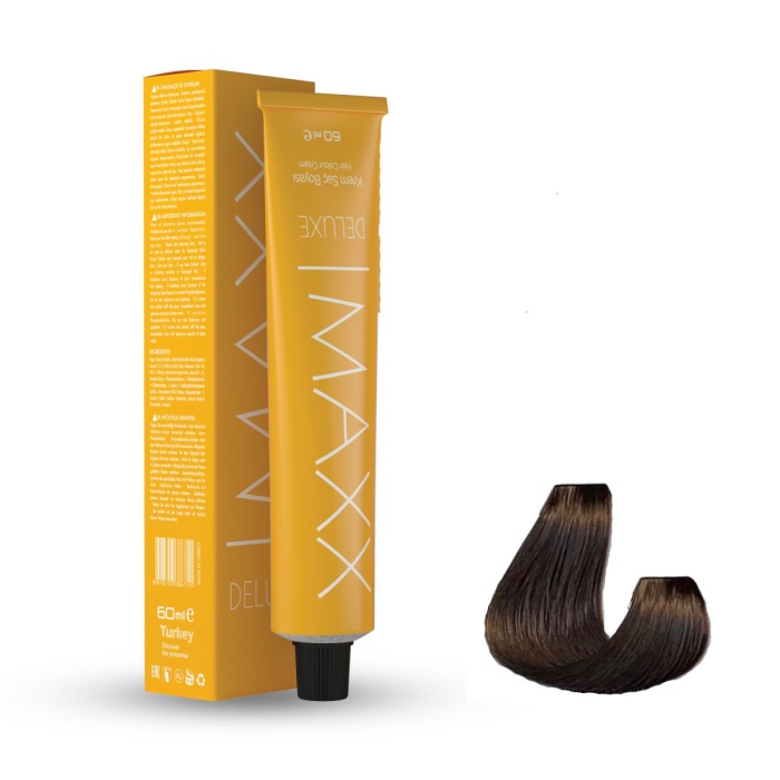 Maxx Deluxe Tüp Boya 7.0 Kumral 60 ml x 4 Adet + Sıvı Oksidan 4 Adet