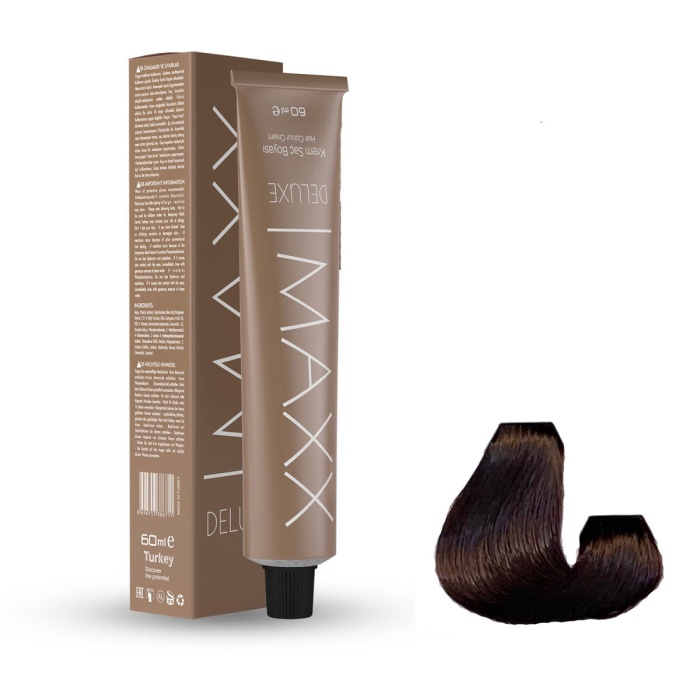 Maxx Deluxe Tüp Boya 5.77 Bitter Çikolata 60 ml  x 2 Adet + Sıvı Oksidan 2 Adet