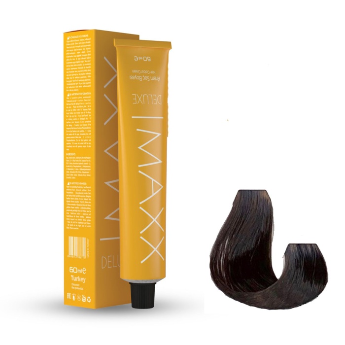 Maxx Deluxe Tüp Boya 7.1 Küllü Kumral 60 ml  x 2 Adet + Sıvı Oksidan 2 Adet