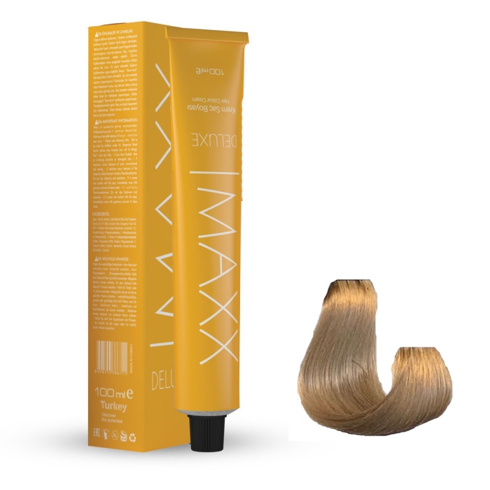 Maxx Deluxe Tüp Boya 9.0 Sarı 60 ml  x 2 Adet + Sıvı Oksidan 2 Adet