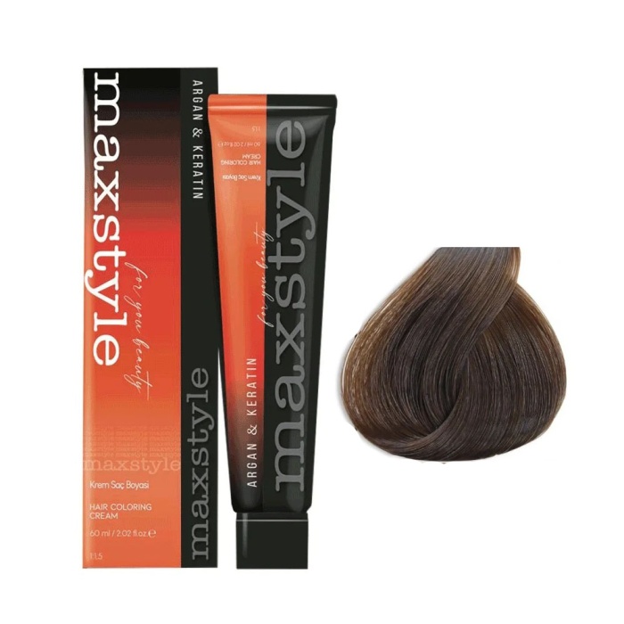 Maxstyle Argan Keratin Saç Boyası 6.3 Koyu Kumral Dore + Sıvı oksidan