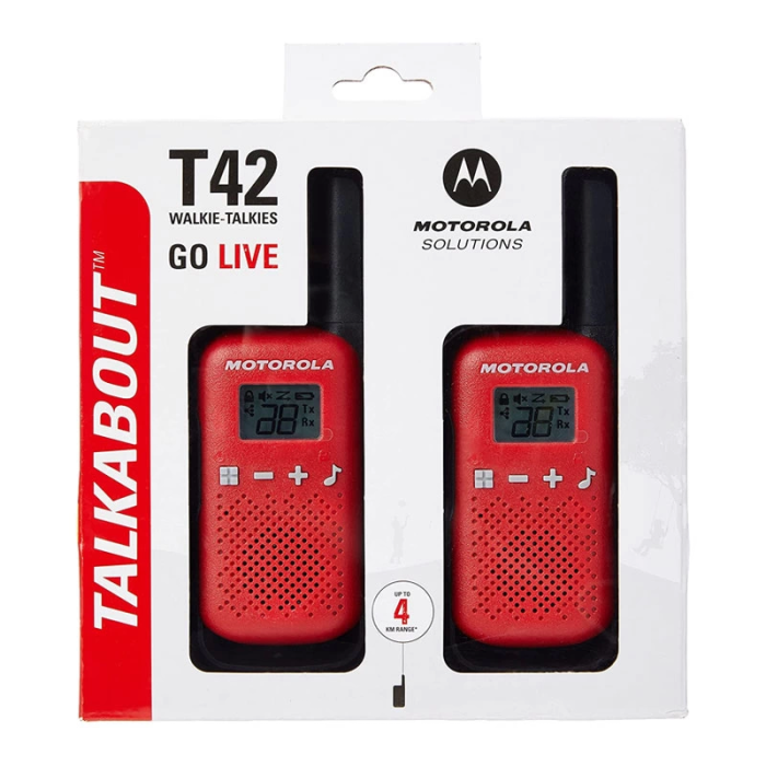 Motorola Tlkr-t42 Kırmızı Pmr El Telsizi 2li Paket 4 Km3 Adet İnce Pil