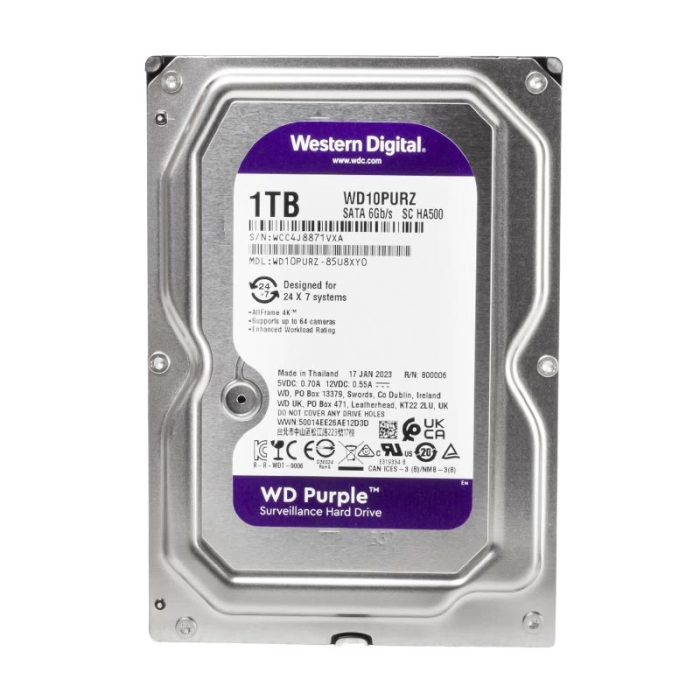 Western Dıgıtal Purple Wd10purz 1 Tb Sata 6gb/s 7/24 Güvenlik Harddisk