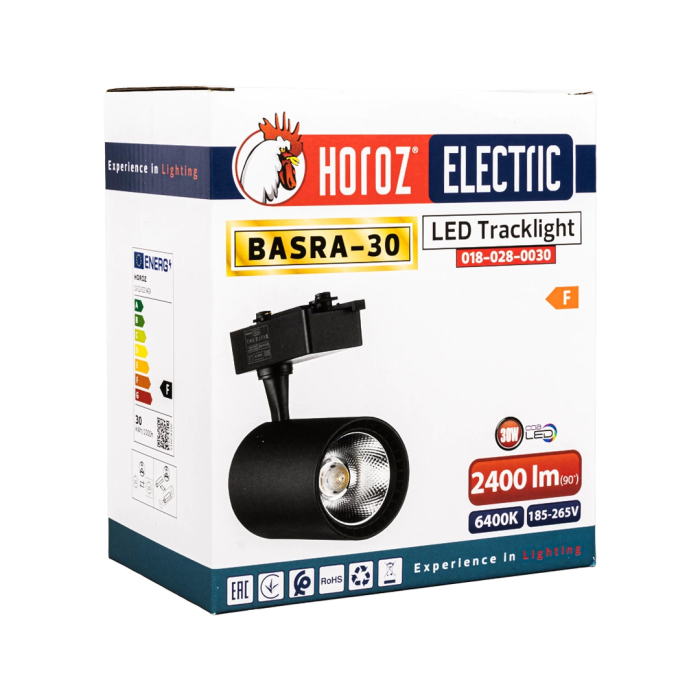 Horoz Basra-30 30 Watt 6400k Raylı Led Spot Armatür 018-028-0030